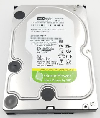 GOOD - Western Digital WD Green Power 2TB 3.5'' HDD WD20EURX Internal Hard Drive