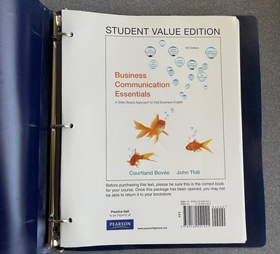 BUSINESS COMMUNICATION ESSENTIALS, STUDENT VALUE EDITION By Courtland L. Bovee