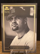 2025 Topps Black & White Prized Portraits Albert Pujols Gold /25. Cardinals HOF