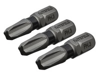 Faithfull Phillips Impact Screwdriver Bits PH3 X 25Mm (Pack 3) FAISBPH325IM
