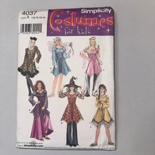 Simplicity 4037 Kids Costume Sewing Pattern Fairy Witch Leopard Size 7-14 Uncut