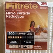 3M Filtrete Allergen Def 12x30x1 HVAC Air Filter, MERV 10, MPR 800, 4 Pack - NIB