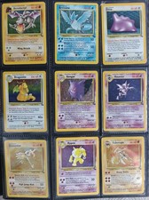 Komplettes Fossil Set 62/62 Pokemon Karten WOTC TCG 1999 Dragonite, Gengar, Moltres