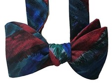 Handcrafted Silk Bowtie - Blue Wave - One-of-a-Kind - Pre-tied or Self-tie