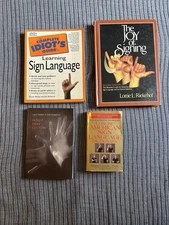 ASL American Sign Language Book & Textbook/Dictionary Lot (4 Books) - Used Good