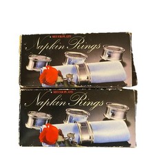 Silversmith Napkin Rings Set of 2 Silver Plate 4 Each Original Black Boxes
