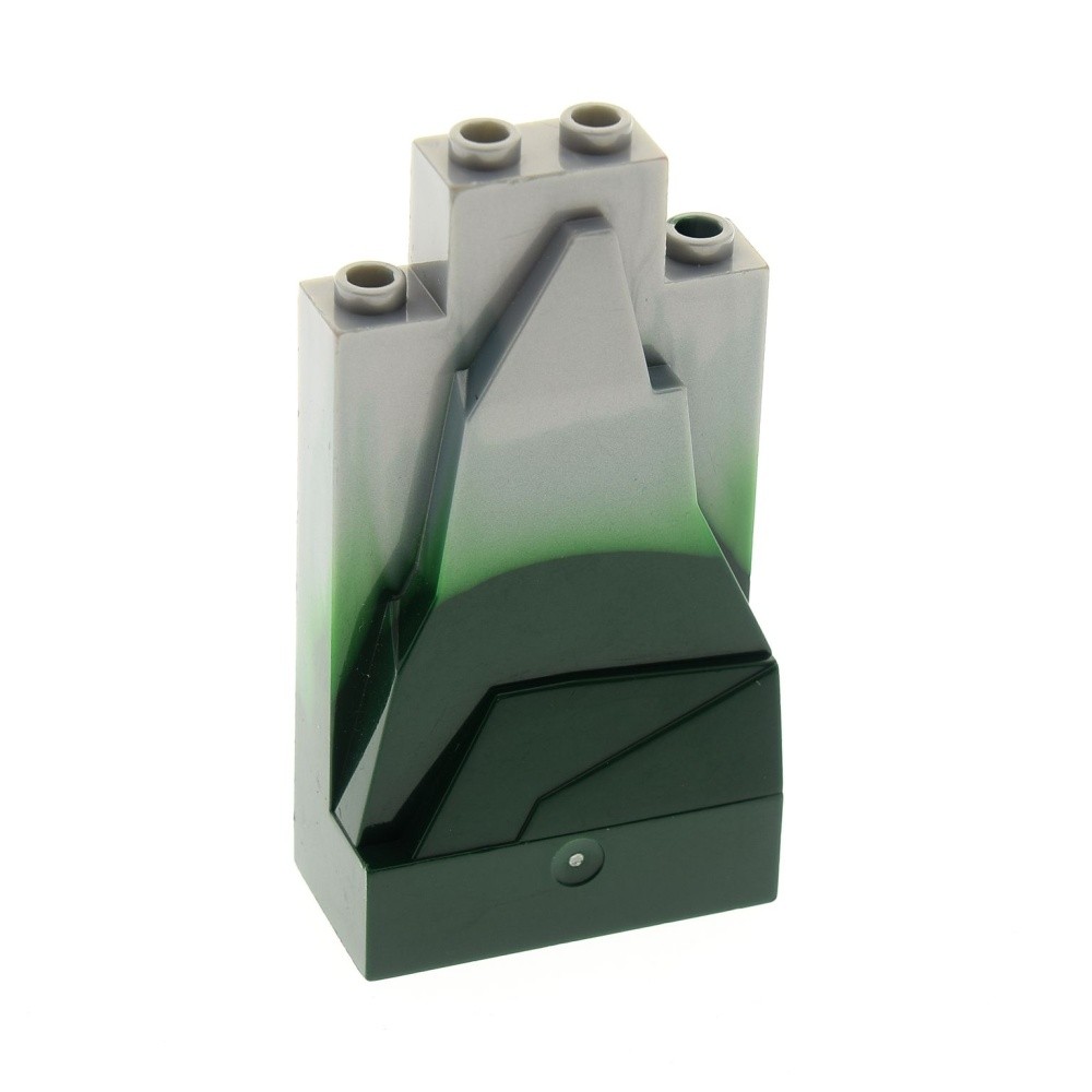 1X Lego Rock Panel 2X4X6 Light Gray Dark Green Stone Mountain Type I 47847PB0