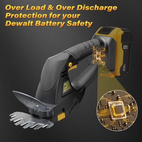 IEBUDA HEDGE TRIMMER CORDLESS DEWALT 20V MAX BATTERY1500RPM - BLACK/YELLOW BLADE