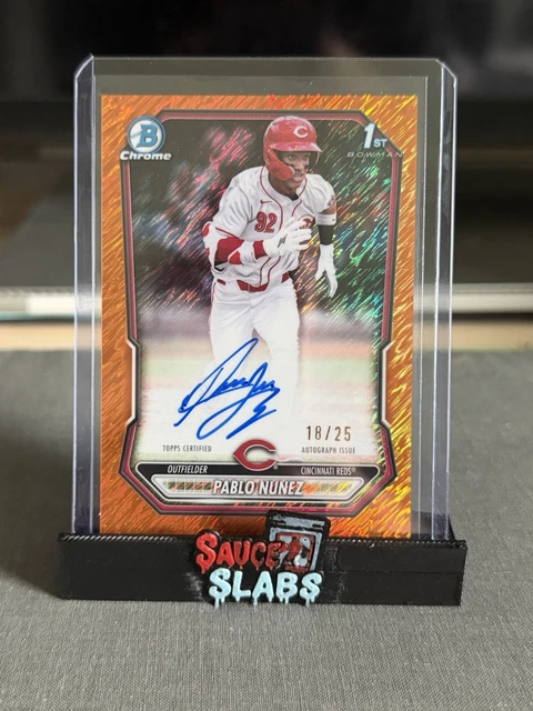 2026 Bowman Baseball Pablo Nunez 1st Chrome Orange Shimmer Auto /25 Reds