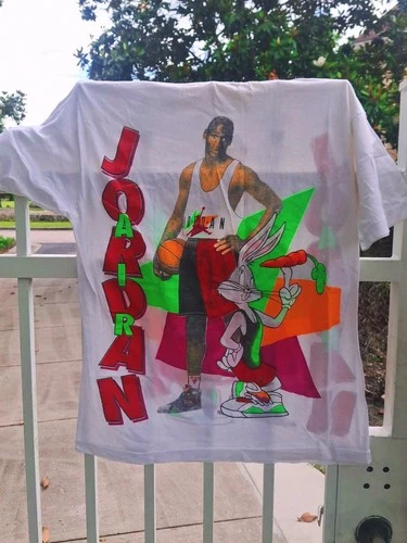 Michael Jordan Vintage 90s Bugs Bunny Hare Rap Tee T-Shirt S 1990s vintage concert t-shirt, vintage, size XL, single stitch, B+ condition