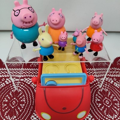 8X Peppa Pig 8 Figures W Talking Car Tested Working