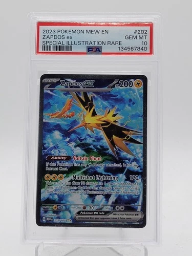 ZAPDOS EX 2023 POKEMON 151 SPECIAL ILLUSTRATION RARE #202 PSA 10 Q0895