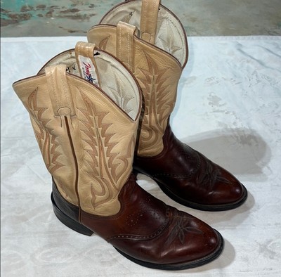 Tony Lama Size 8.5 Buckaroo Cowboy Boots Round Toe Sunset Renegade Leather