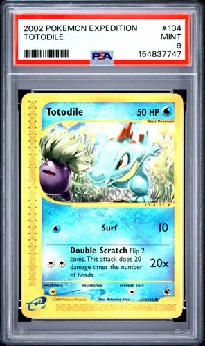 2002 POKEMON EXPEDITION #134 TOTODILE PSA 9