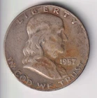 1957-D FRANKLIN HALF-DOLLAR .50¢ DENVER MINT 90% SILVER UNITED STATES OF AMERICA