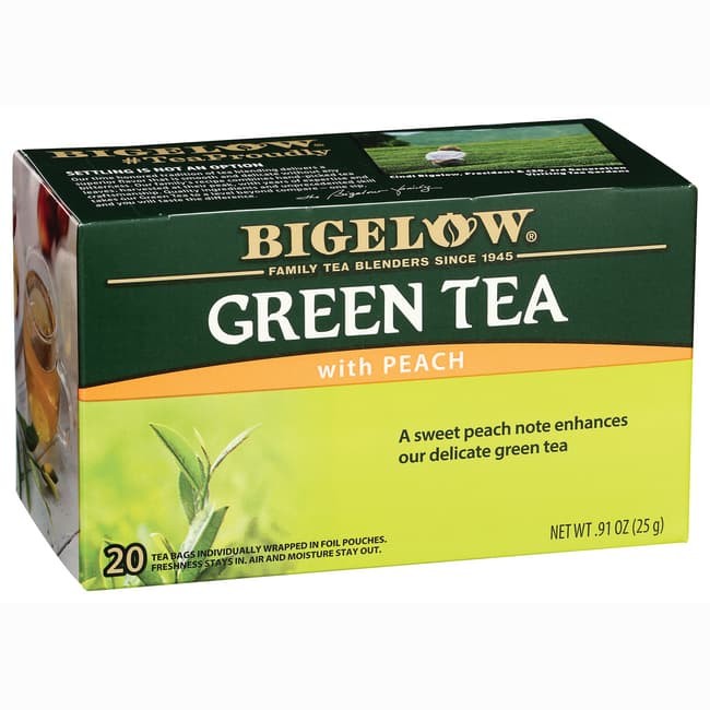 Bigelow Tea Зеленый чай с персиком 20 пакетиков