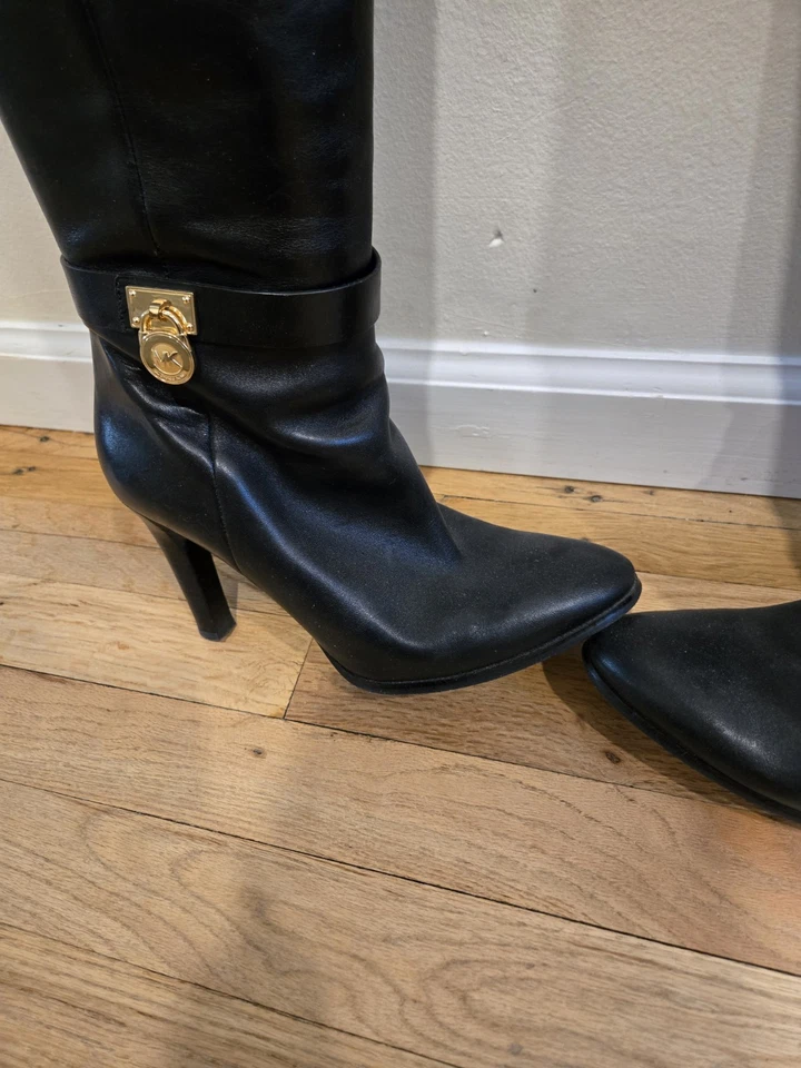 Michael Kors Hamilton 女式拉链靴黑色,10.0 美国 — 第 4/4 张图片