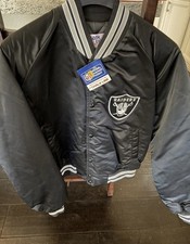 Rare New Vintage Chalk Line L Oakland Raiders Starter Style Spellout Jacket NWT