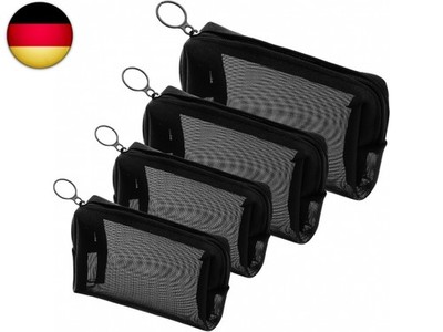 Ptwola 4Stück Netz Mini Kulturtasche Tragbar Reise-Kulturbeutel Nylon Netz 