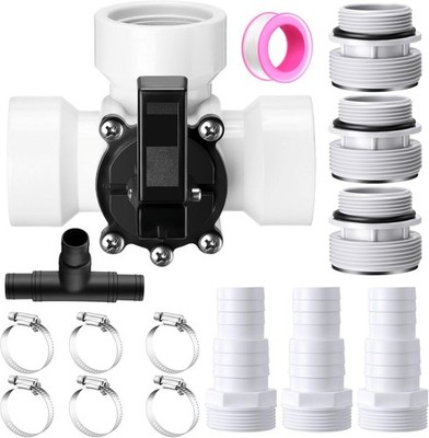 3 Way Swimming Pool Diverter Valve Hose Adapter with Adapter, White 