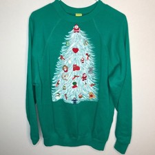 VTG Hand-painted Ugly Christmas Sweatshirt Bobbles