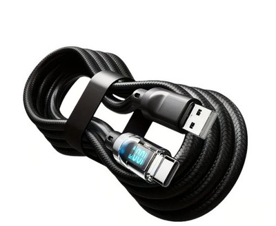 120W USB to Type C Phone Super Fast Charging Cable With LED Display Data Cord