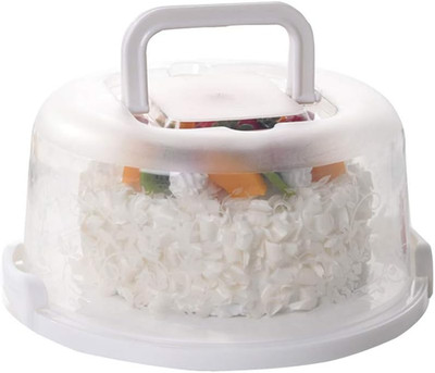 Plastic Small Cake Carrier Holder round Container with Handles Suitable for 6~8