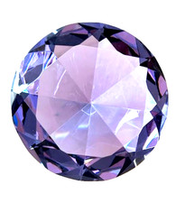 4" - 10.16CM -101.6MM - PURPLE CUT GLASS DIAMOND PAPER WEIGHTS - BRAND NEW
