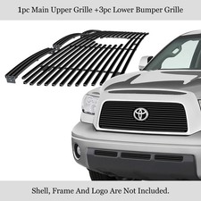 For 2007-2009 Toyota Tundra Logo Show Black Billet Grille Grill Insert Combo For 2007-2009 Toyota Tundra Logo Show Black Billet Grille Grill Insert Combo