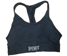 Victorias Secret PINK Ultimate Lightly Lined Sports Bra Small Black Wireless R1