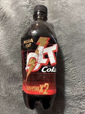 Jolt Cola  Mega Jolt  20oz Plastic Soda Bottle with Original Paper Wrapping RARE
