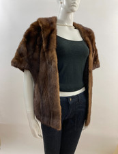 Beautiful  Soft EXTRA LONG Chestnut Brown Mink Fur Stole Wrap Shawl - Vintage