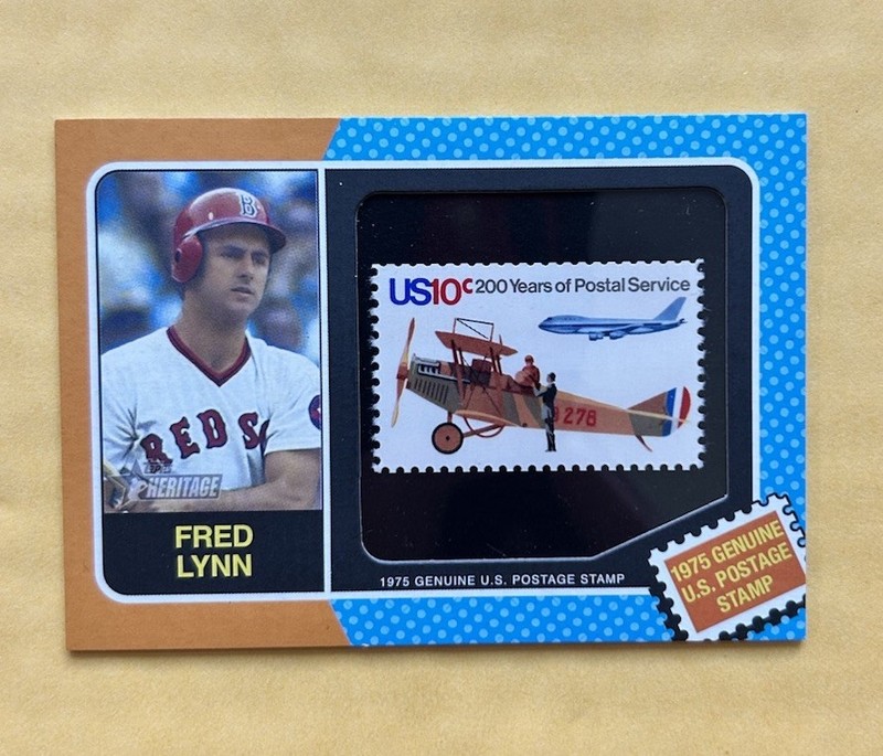 Fred Lynn 2024 Topps Heritage SP 1975 Postal Stamp Card /50 Red Sox 75US-FL