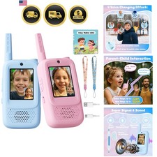 Video Walkie Talkies for Kids, Handheld 2 Pack Rechargeable Video Walkies Tal...