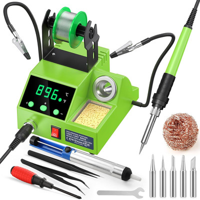 100W Soldering Station Kit Digital Display Auto Sleep Green