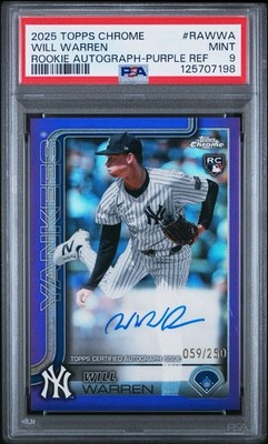 2025 Topps Chrome - Rookie Autographs Will Warren #RA-WWA Purple Refractor /250