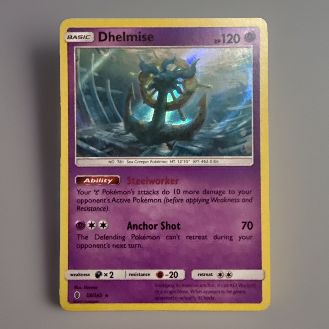 Pokemon Card Dhelmise Guardians Rising Holo Rare 59/145 Near Mint