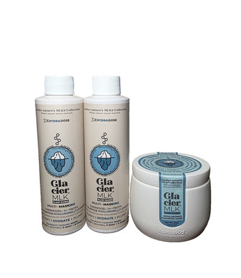 Tweak'd GLACIER MLK PLANT BASED HYALURONIC CLEANSER SET 8oz + 2x6oz SEALED