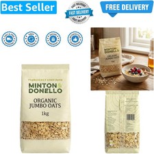 Organic Jumbo Oats 1kg Bag - Wholegrain Rolled Oats for Porridge & Overnight,...