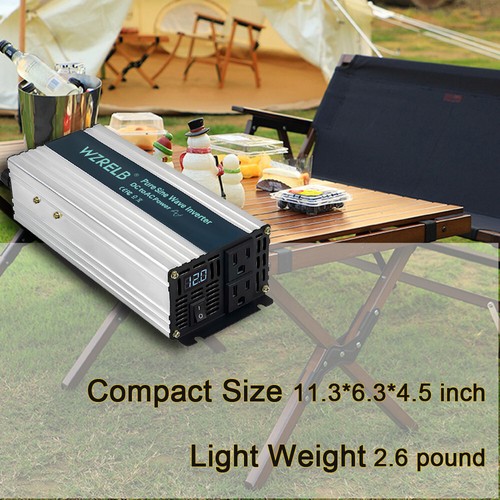 24V auf 120V 1000W Reiner Sinus Wechselrichter Stromwandler LKW Camping Auto Wohnmobil Haus - Bild 5 von 6