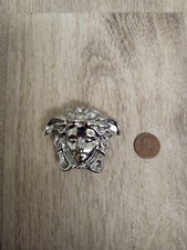 Men  s Designer Belt Buckle. Silver Tone. Versace. Medusa Head