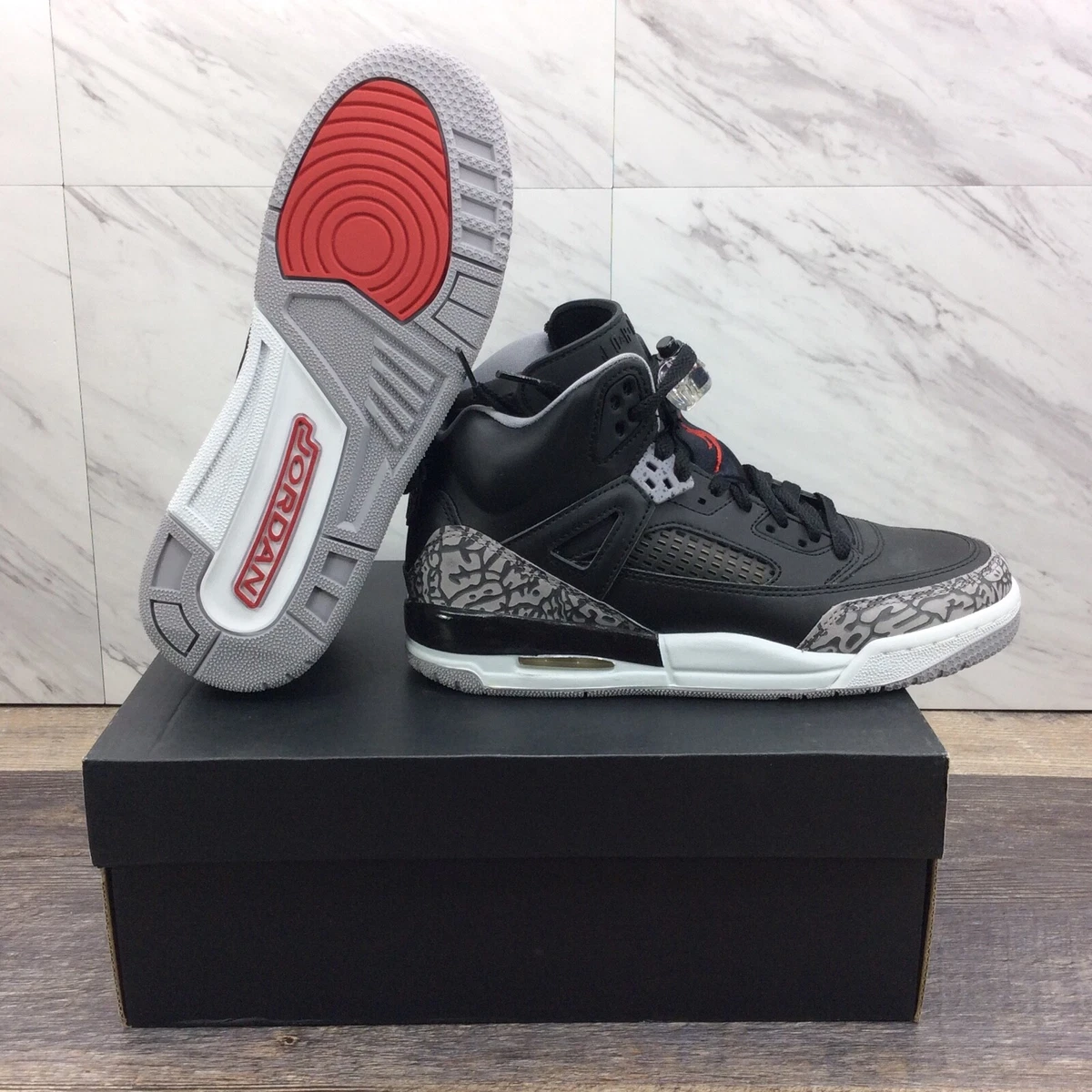 Jordan Spizike BG GS Black Cement Red 317321 034 Size 5Y Women&#039;s 6.5 | eBay