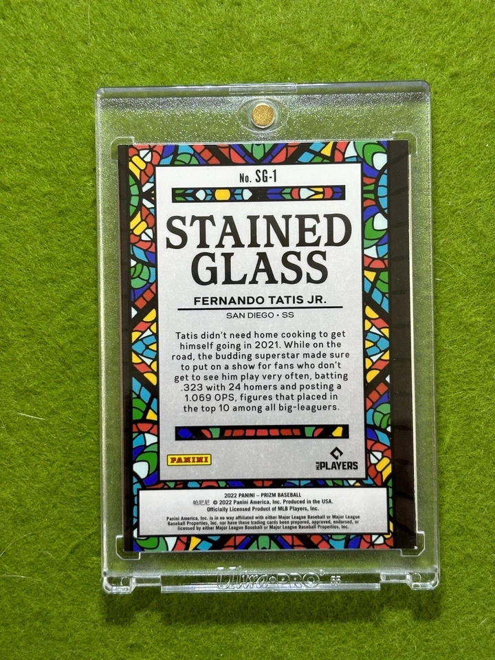 Fernando Tatis Jr STAINED GLASS PRIZM CARD JERSEY #23 Padres 2022 Panini Prizm - Image 2 of 4