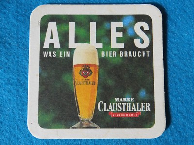 Beer Bierdeckel Coaster: Marke CLAUSTHALER Alcohol Free Biers ~ GERMANY Brewery