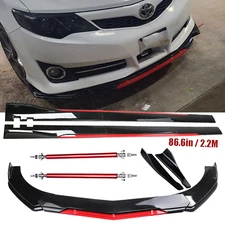 For toyota camry Front Bumper Lip Splitter Spoiler Side Skirt Body Kit Glossy