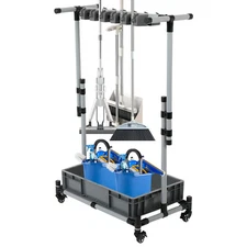 Broom+Mop Holder Standing Cleaning Tool Cart Storage for Garden Garage