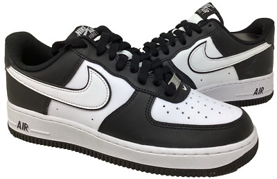 Nike Men's Air Force 1 Low Swoosh Panda Lace Up Sneakers Blk/Wht Size:12 170Q