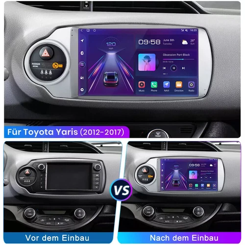 4+64G Für Toyota Yaris 2011-2018 Android 13 Autoradio CarPlay GPS Navi RDS BT - Bild 2 von 13