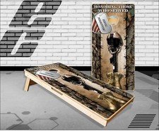 Patriotic Soldier Cross Flag Cornhole Boards Bean Bag Toss Game