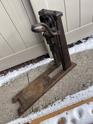 #ad #ad Antique Vintage Barn Beam Post Auger Drill Press Boring Machine Tool Farm $199.97